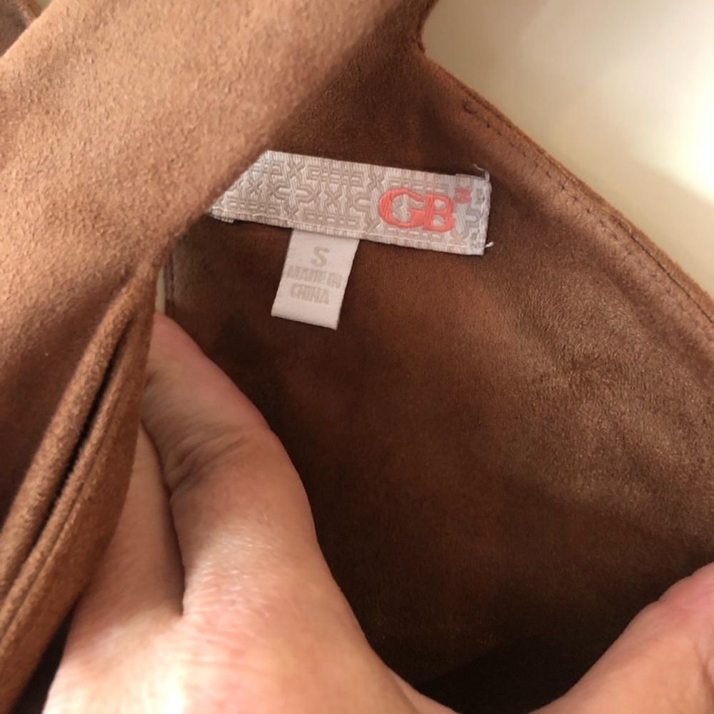 NWT Gianni Bini "Cinnamon Girl" Brown Faux Suede Dress - Size Small - Picture 4 of 9